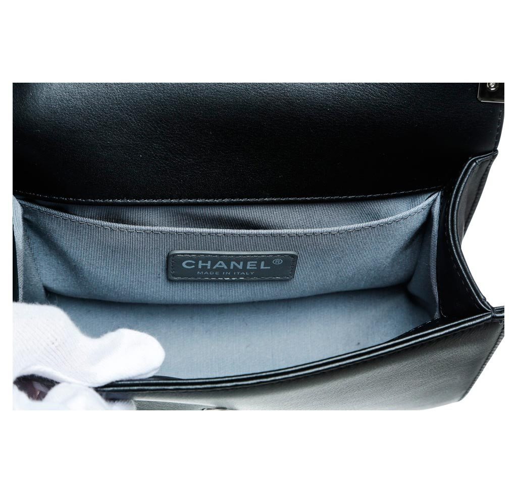 Chanel Mini Boy Chevron Bag Black
