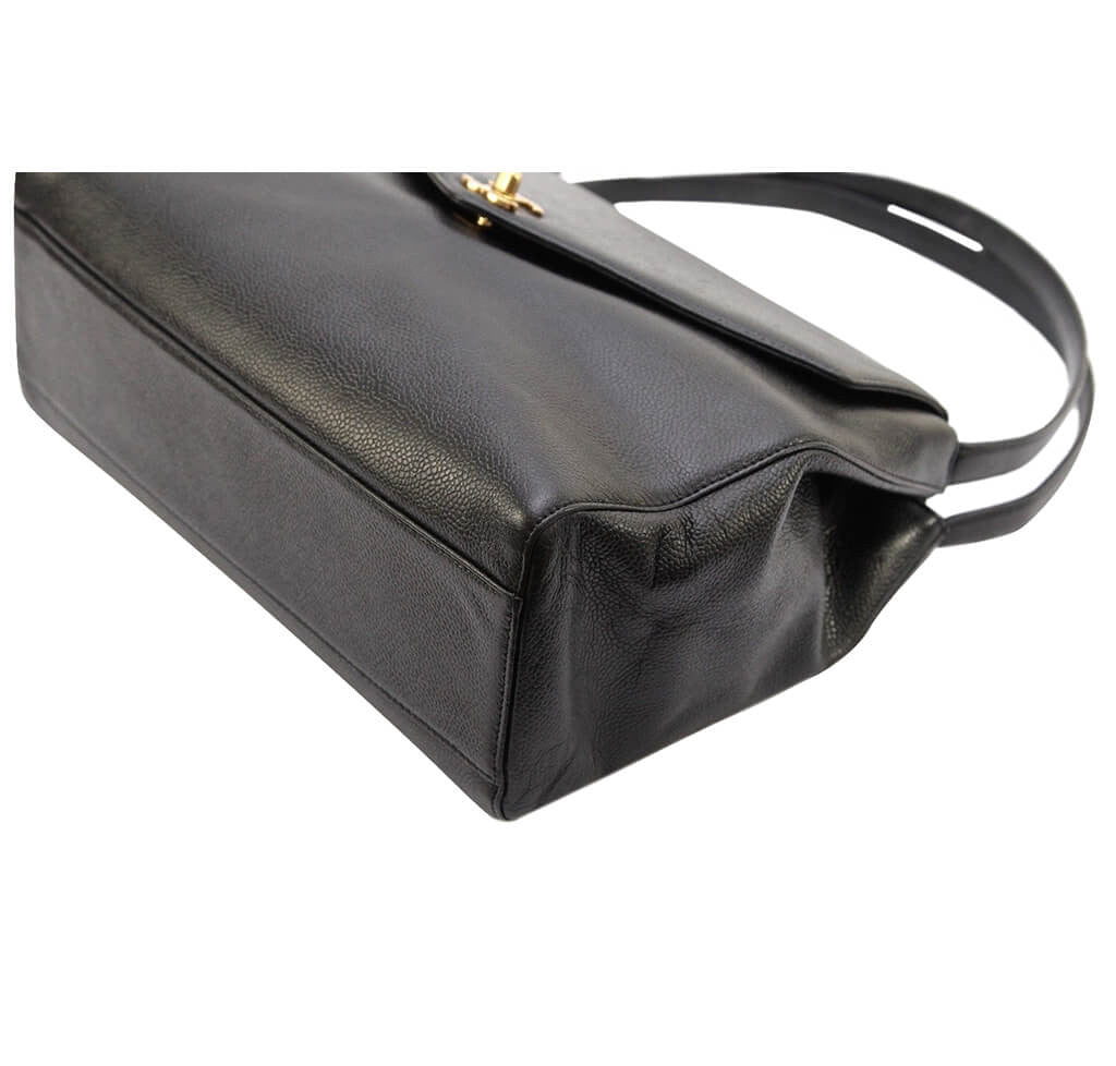 Chanel Flap Bag Black Caviar Gold Hardware