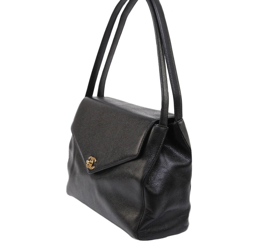 Chanel Flap Bag Black Caviar Gold Hardware