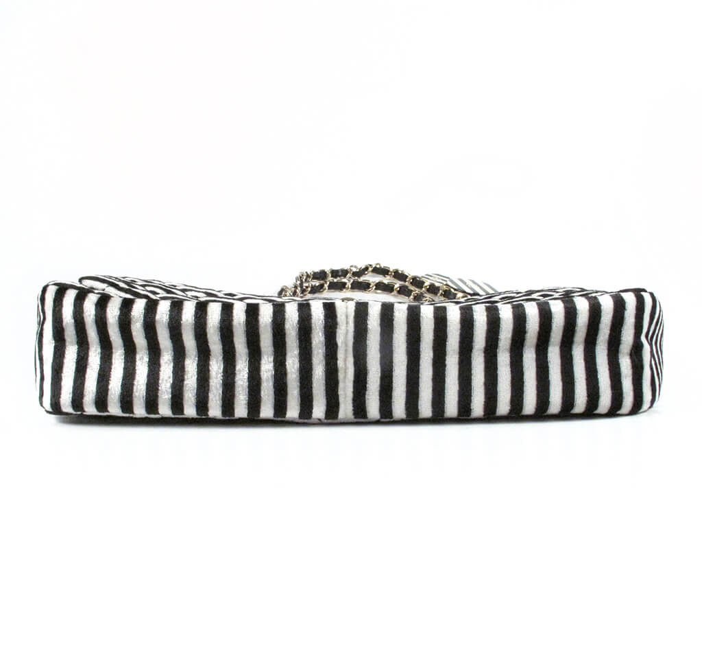 Chanel Rayeures Striped Velvet Flap Bag