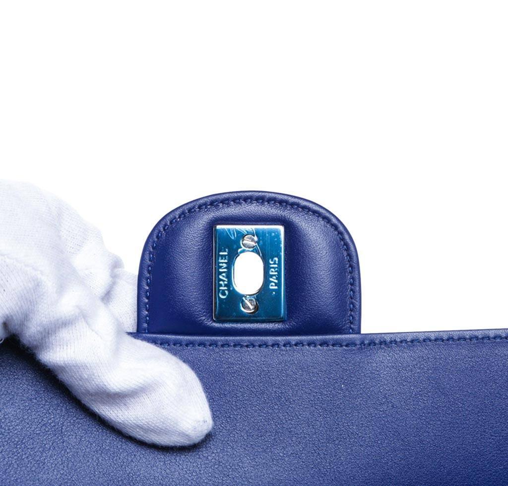 Chanel Alligator Mini Classic Flap Bag Blue