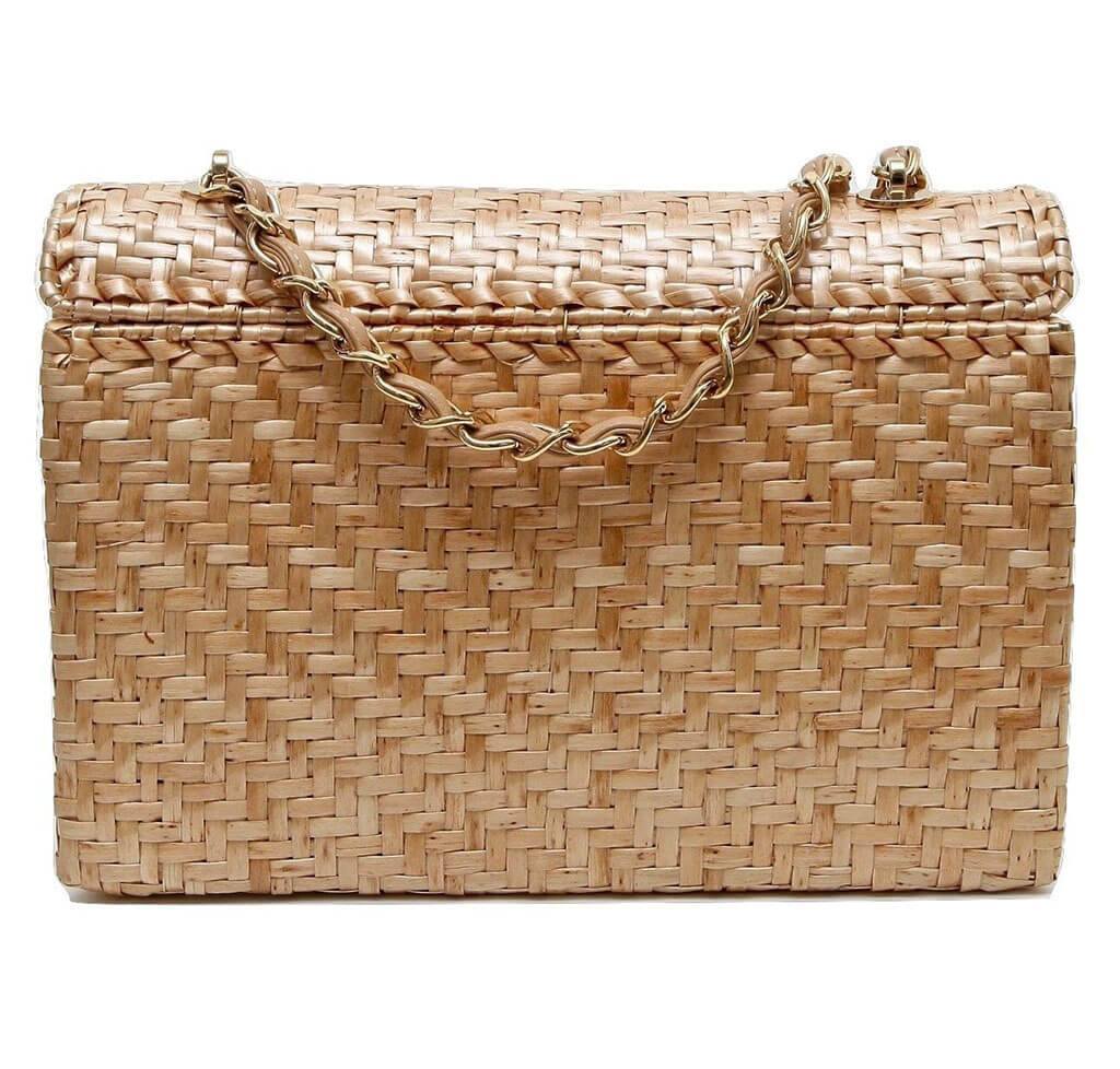 Chanel Classic Single Flap Bag Rattan Wicker