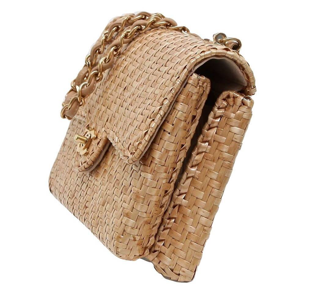 Chanel Classic Single Flap Bag Rattan Wicker