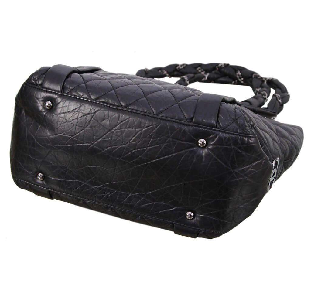 Chanel Grand Shopping Tote Black Calfskin Leather