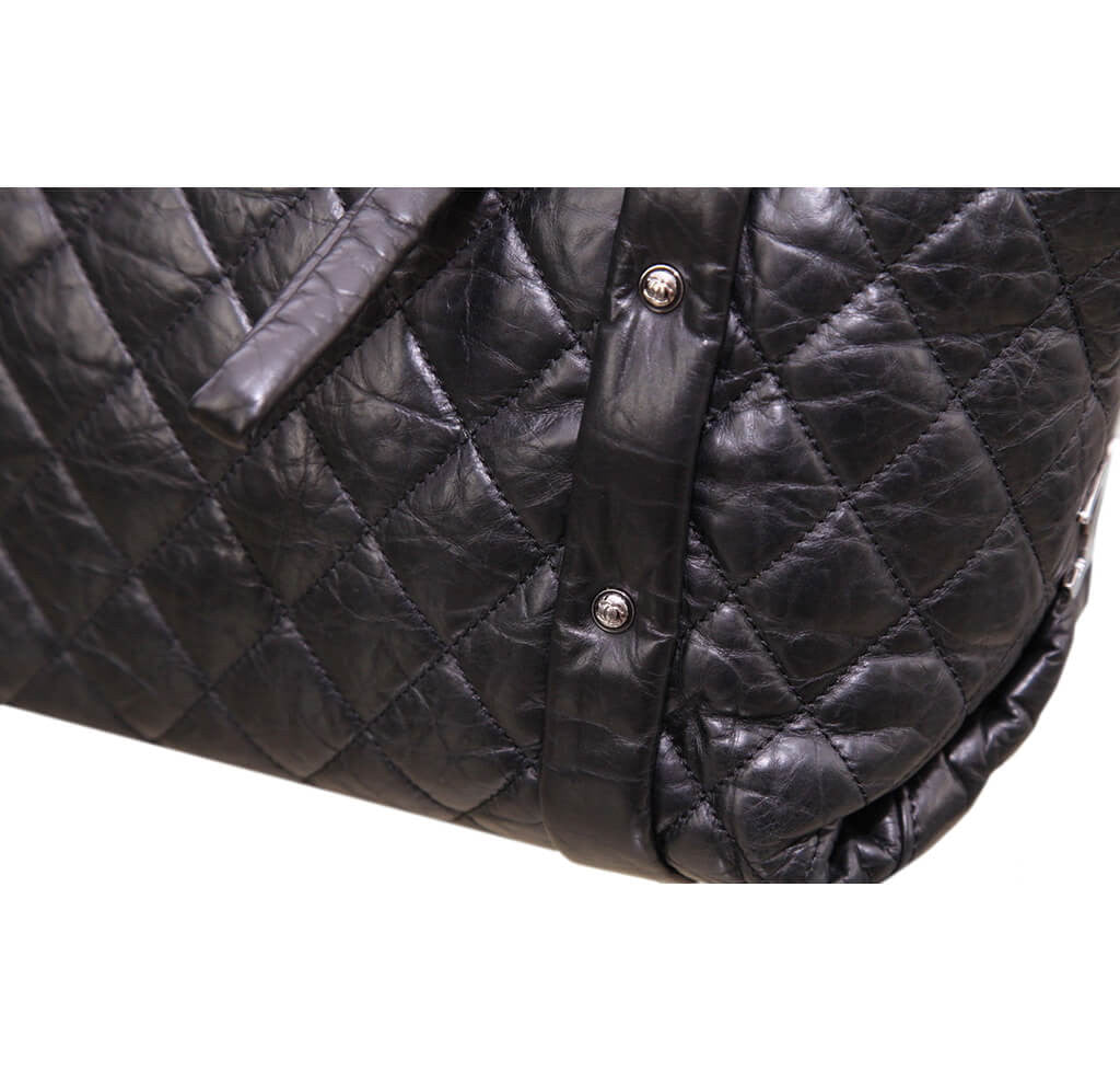 Chanel Grand Shopping Tote Black Calfskin Leather