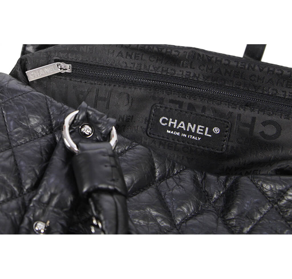 Chanel Grand Shopping Tote Black Calfskin Leather