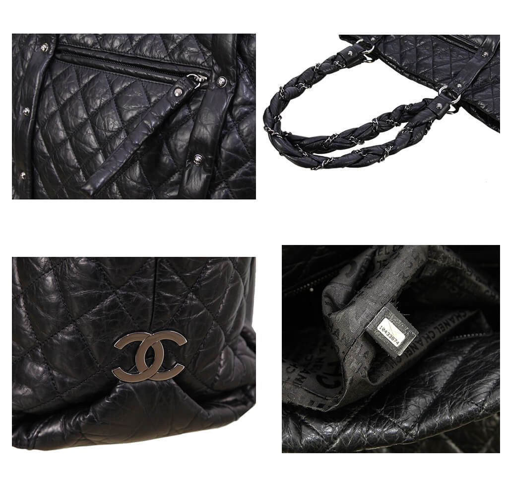 Chanel Grand Shopping Tote Black Calfskin Leather