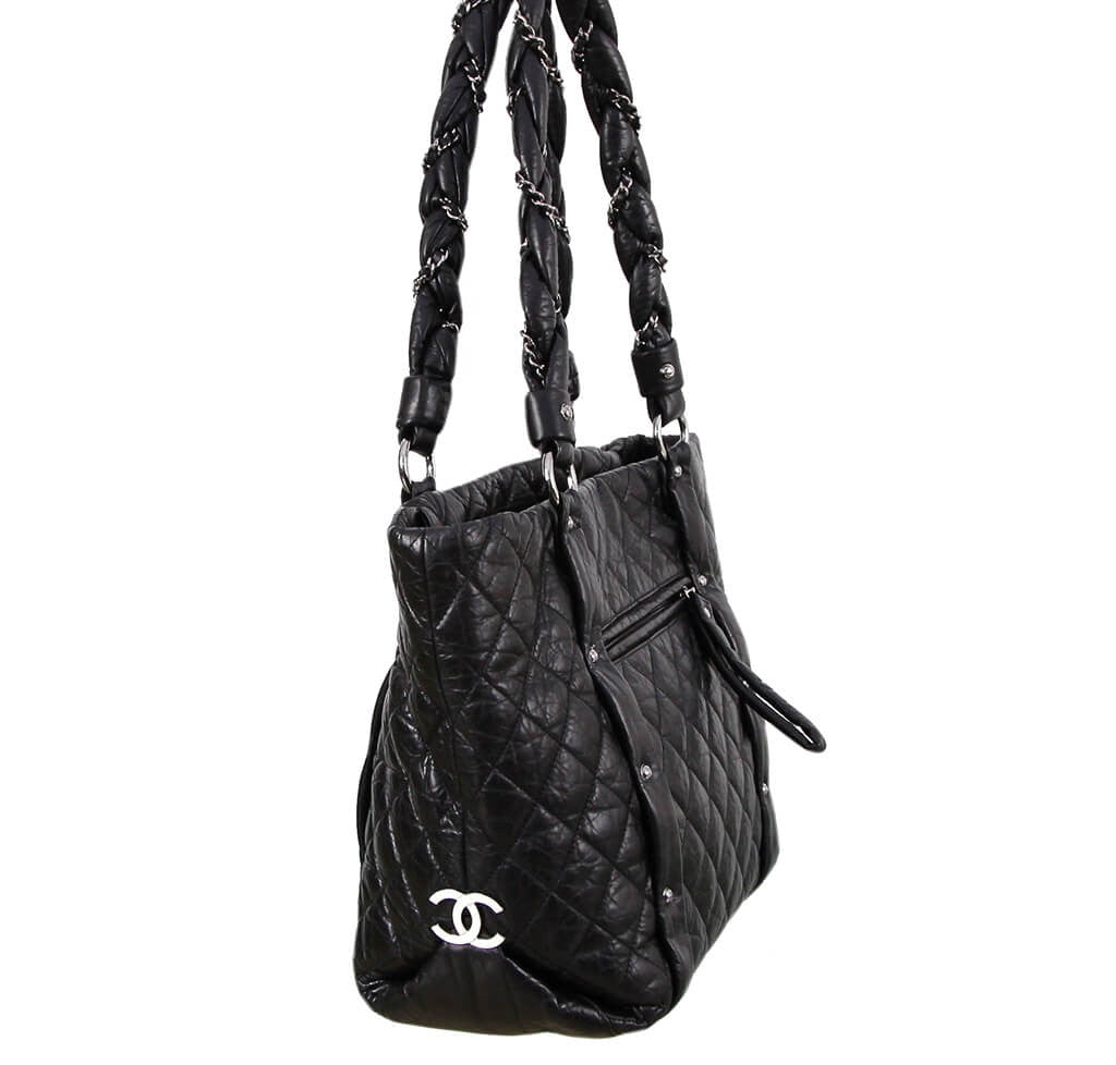 Chanel Grand Shopping Tote Black Calfskin Leather
