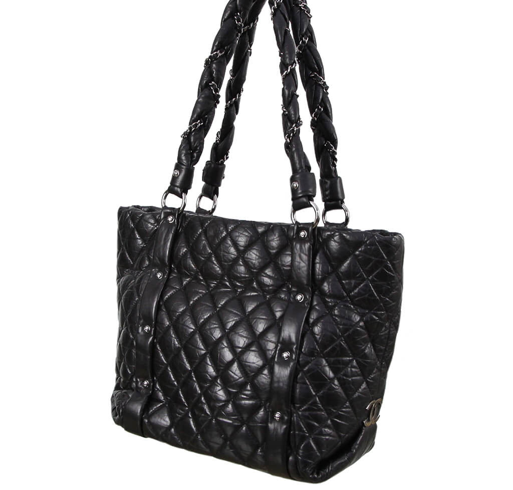 Chanel Grand Shopping Tote Black Calfskin Leather