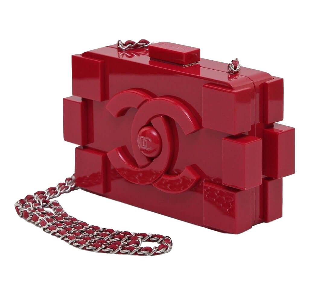 Chanel Lego Brick Bag Red Plexiglass