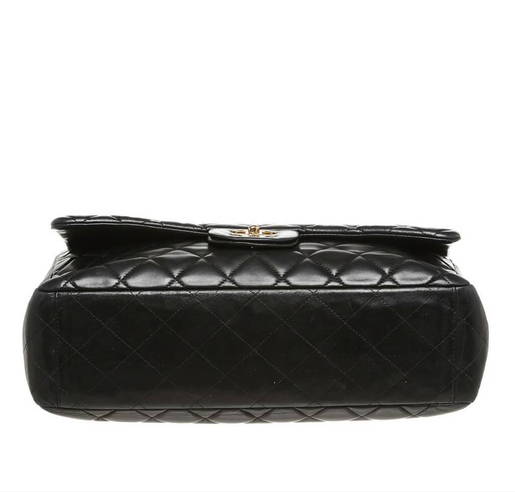 Chanel Maxi Shoulder Flap Bag Black Lambskin