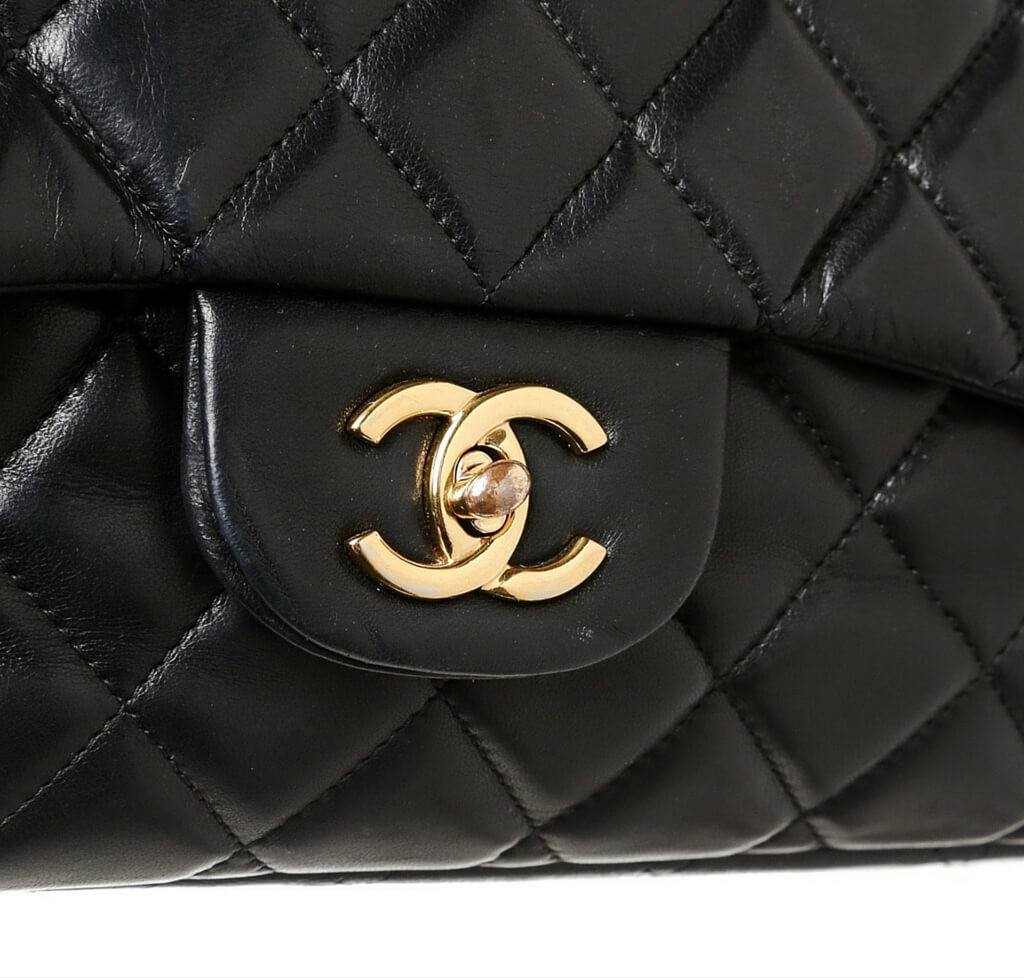 Chanel Maxi Shoulder Flap Bag Black Lambskin