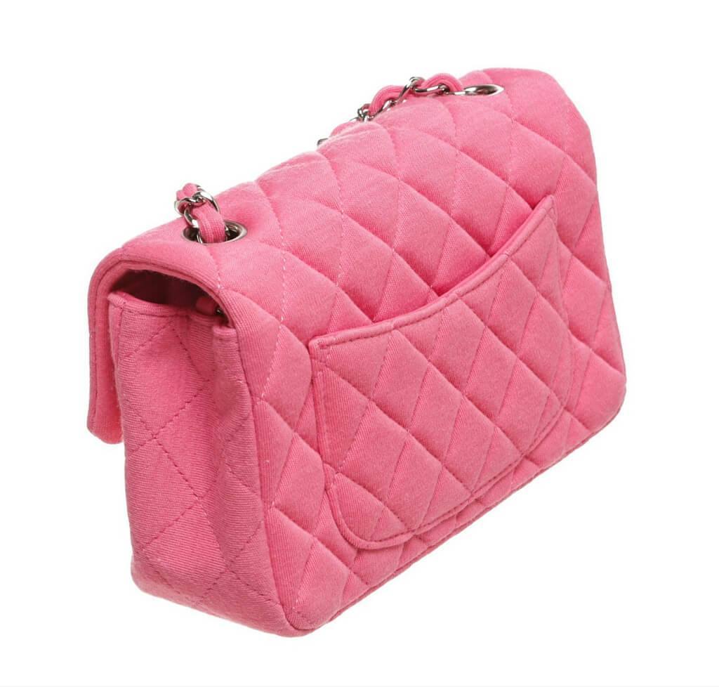 Chanel Mini Flap Classic Bag Pink Jersey