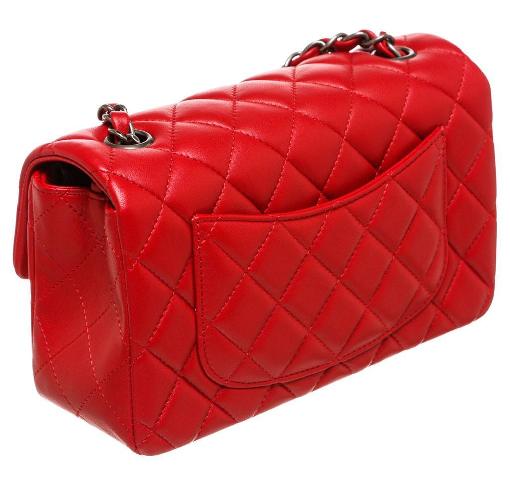 Chanel Mini Classic Flap Bag Red Lambskin