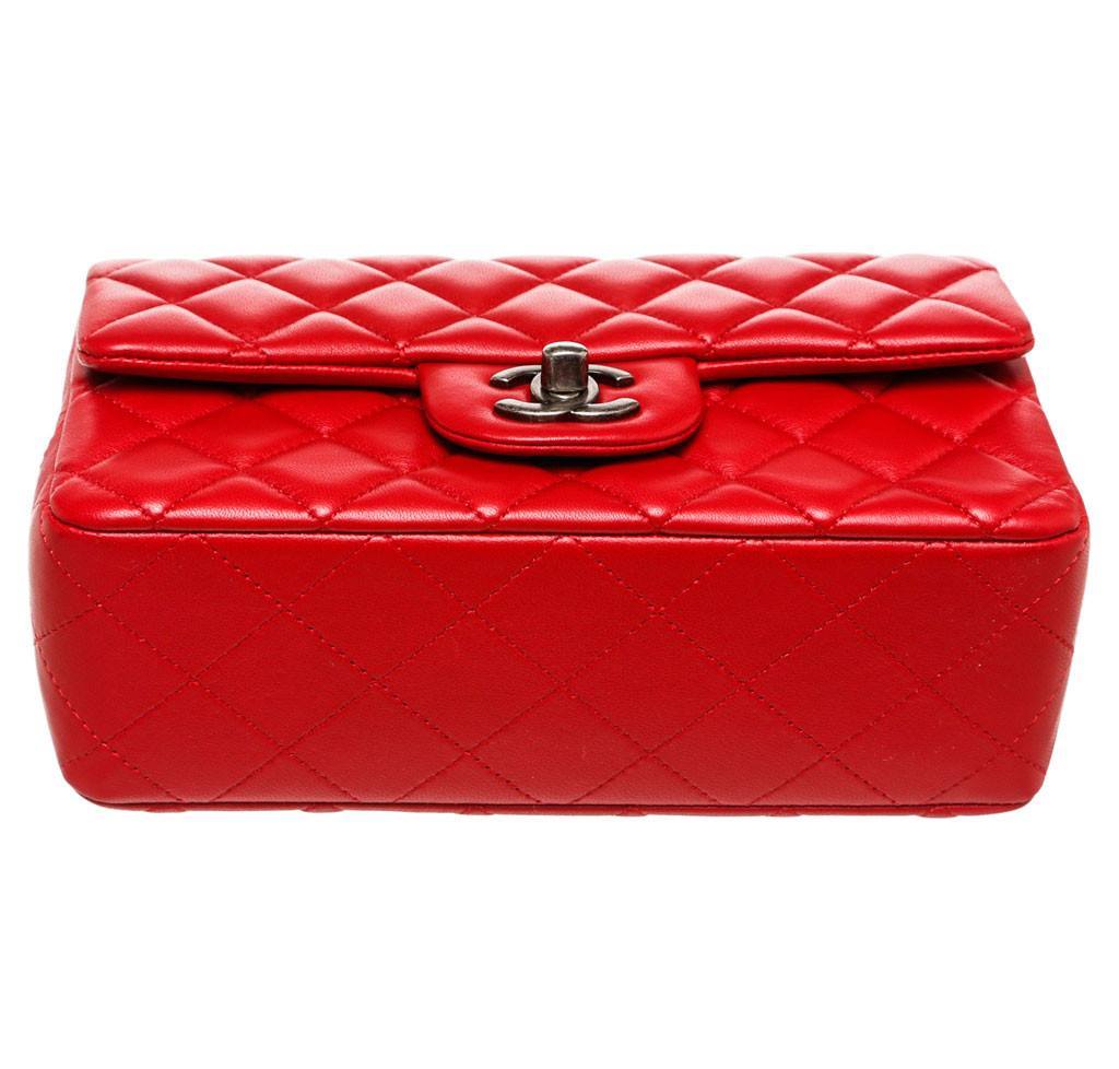 Chanel Mini Classic Flap Bag Red Lambskin