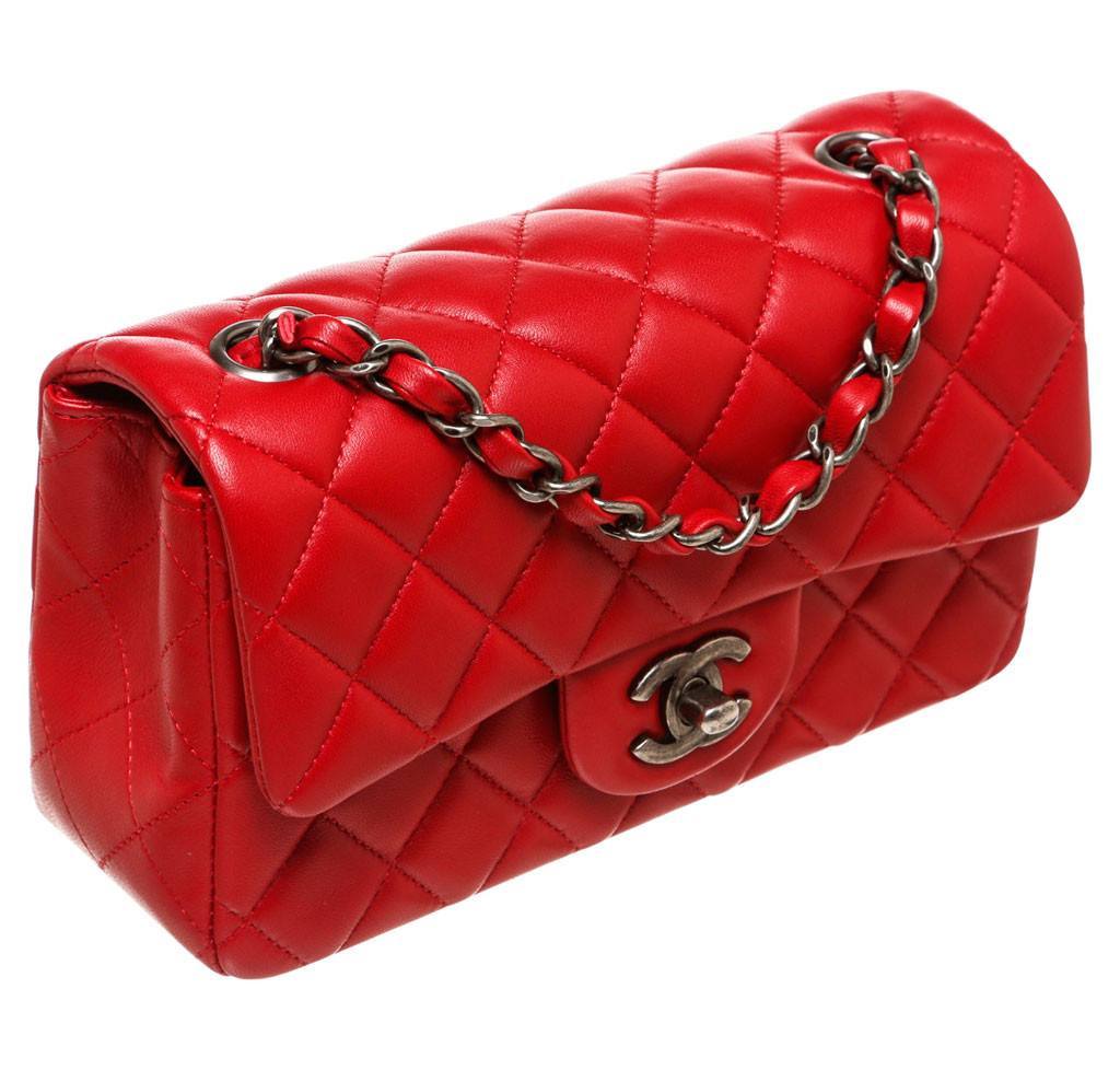 Chanel Mini Classic Flap Bag Red Lambskin