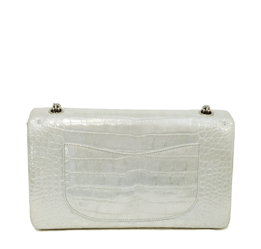 Chanel Reissue 2.55 Bag Silver Metallic Alligator
