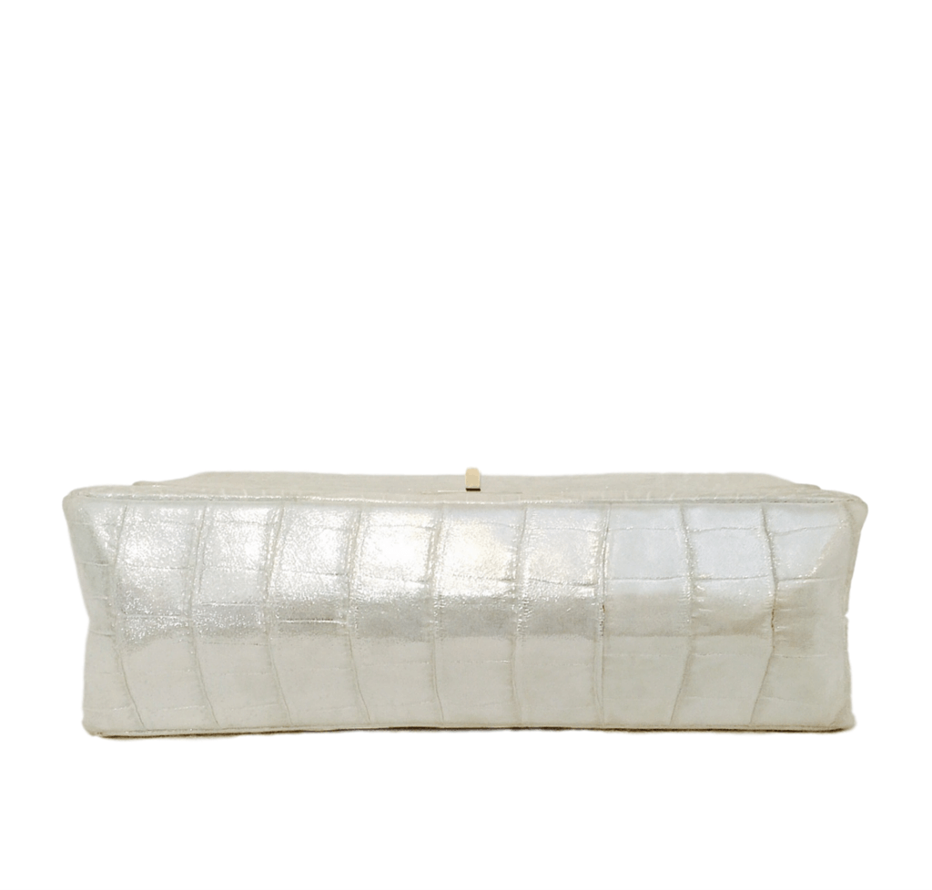Chanel Reissue 2.55 Bag Silver Metallic Alligator