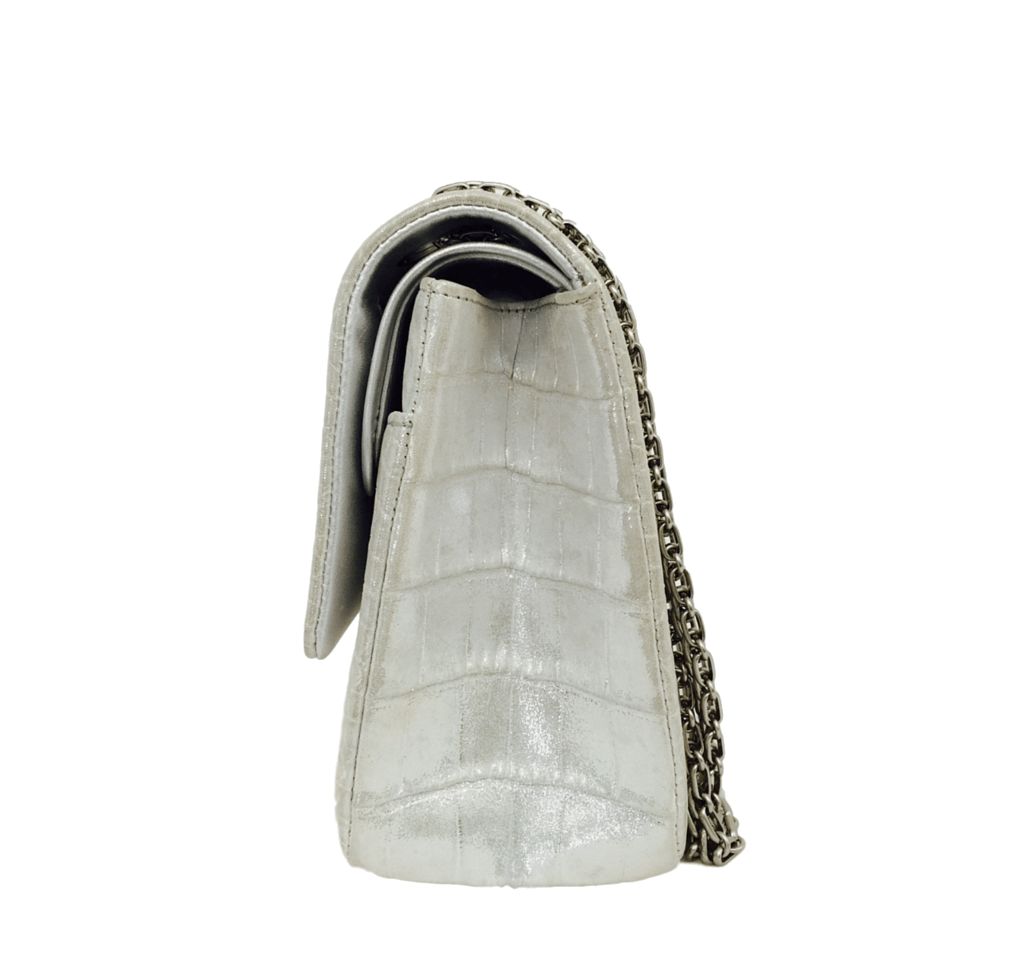 Chanel Reissue 2.55 Bag Silver Metallic Alligator