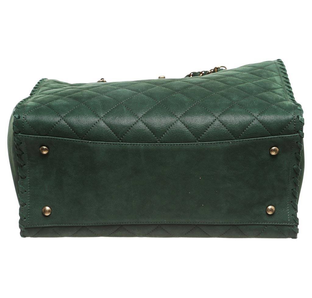 Chanel Whipstitch Tote Bag Green