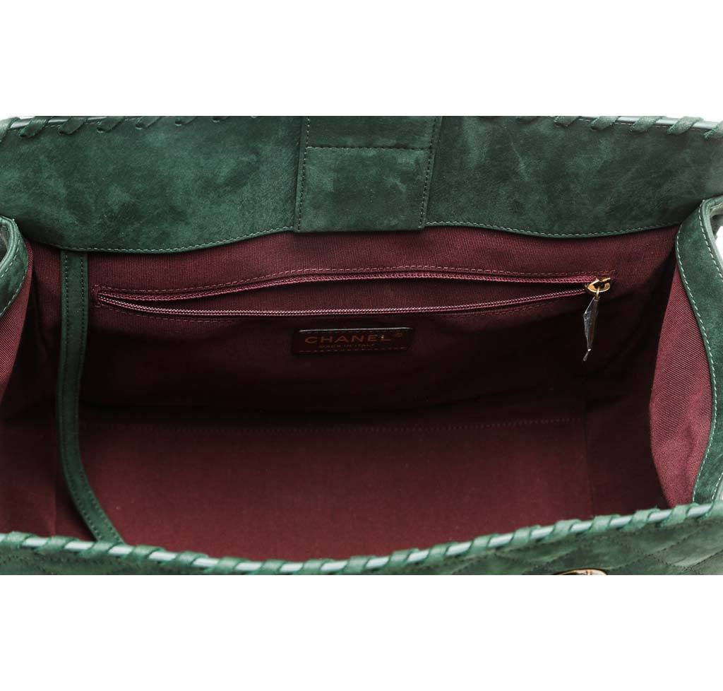 Chanel Whipstitch Tote Bag Green