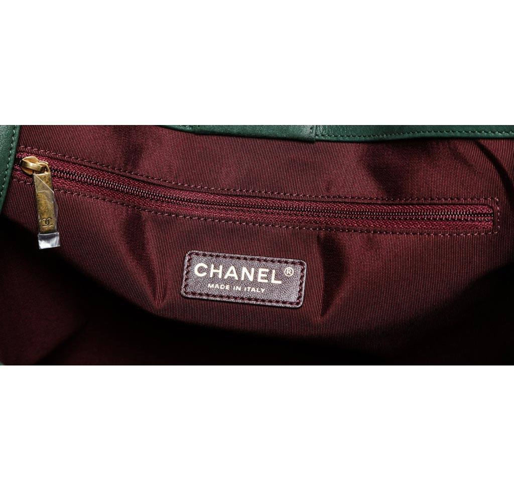 Chanel Whipstitch Tote Bag Green
