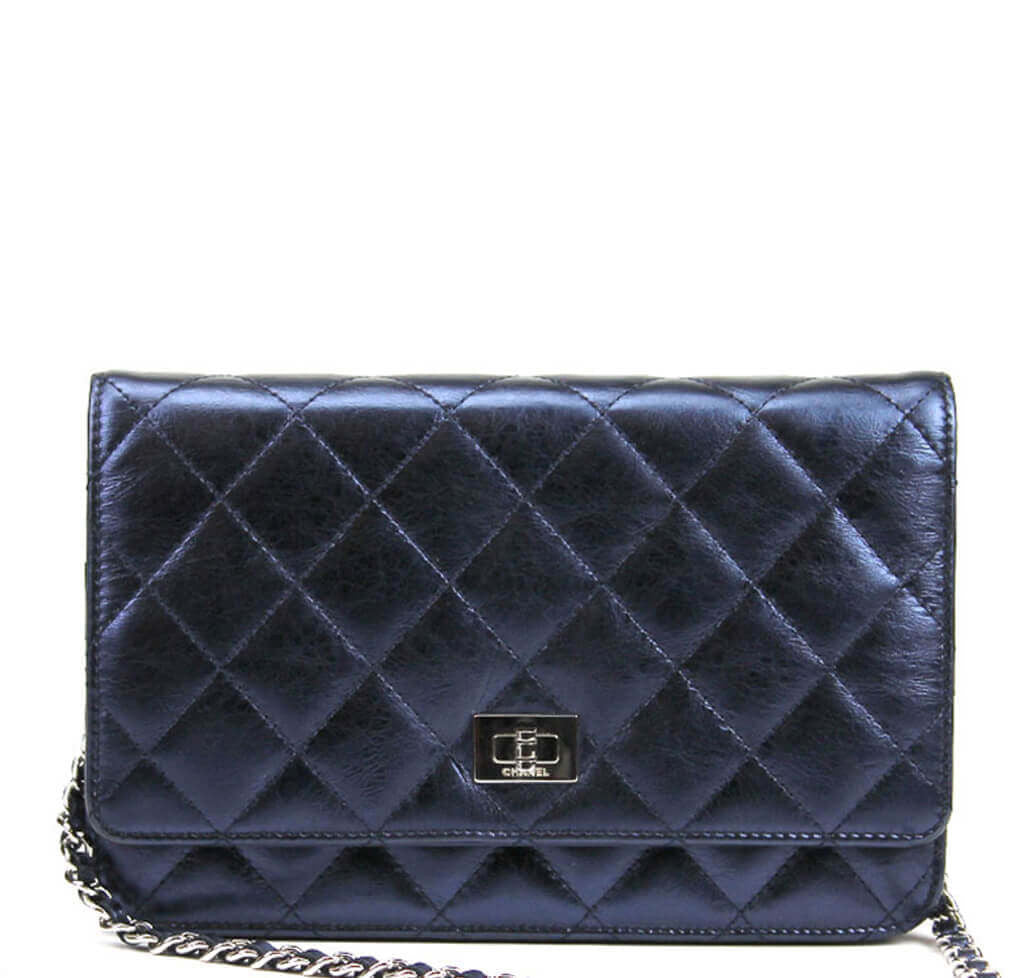 Chanel WOC Bag Dark Blue Lambskin Leather