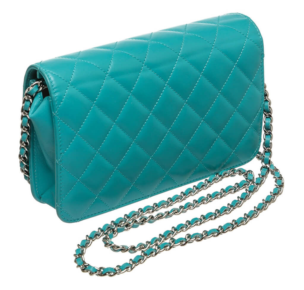 Chanel Wallet on Chain Bag Teal Lambskin