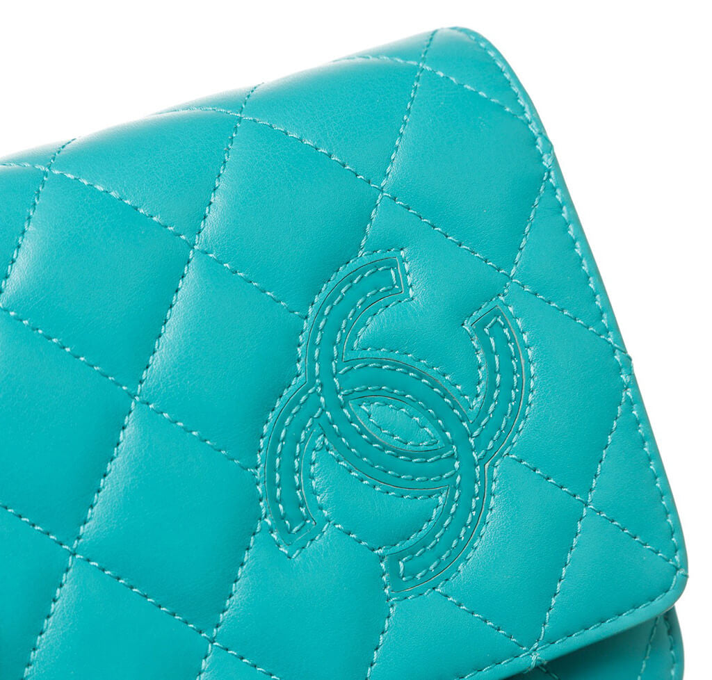 Chanel Wallet on Chain Bag Teal Lambskin
