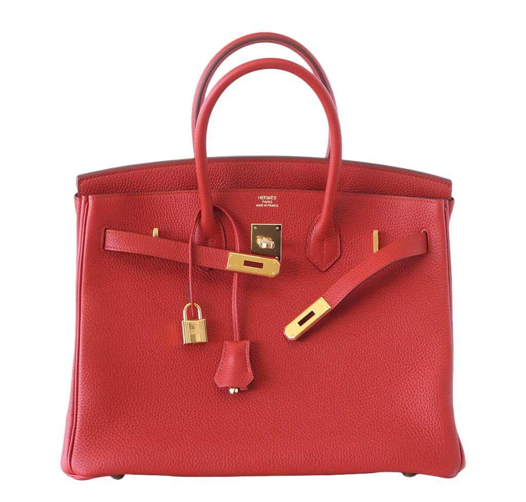 Hermès Birkin 35 Vermillion Togo Bag GHW