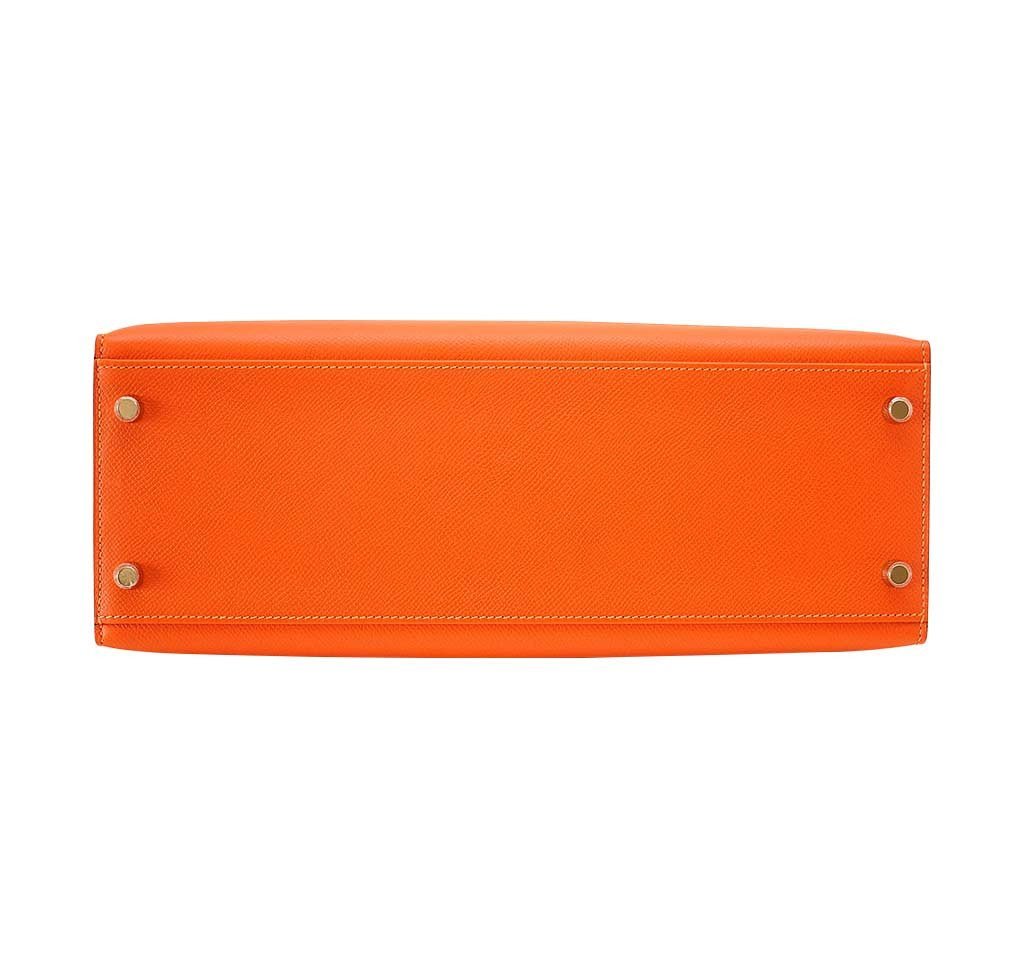 Hermès Kelly Sellier 32 Feu Bag Gold Hardware