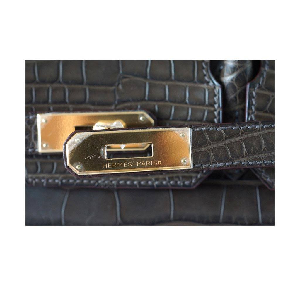 Hermès Birkin 30 Gris Elephant Matte Alligator Bag