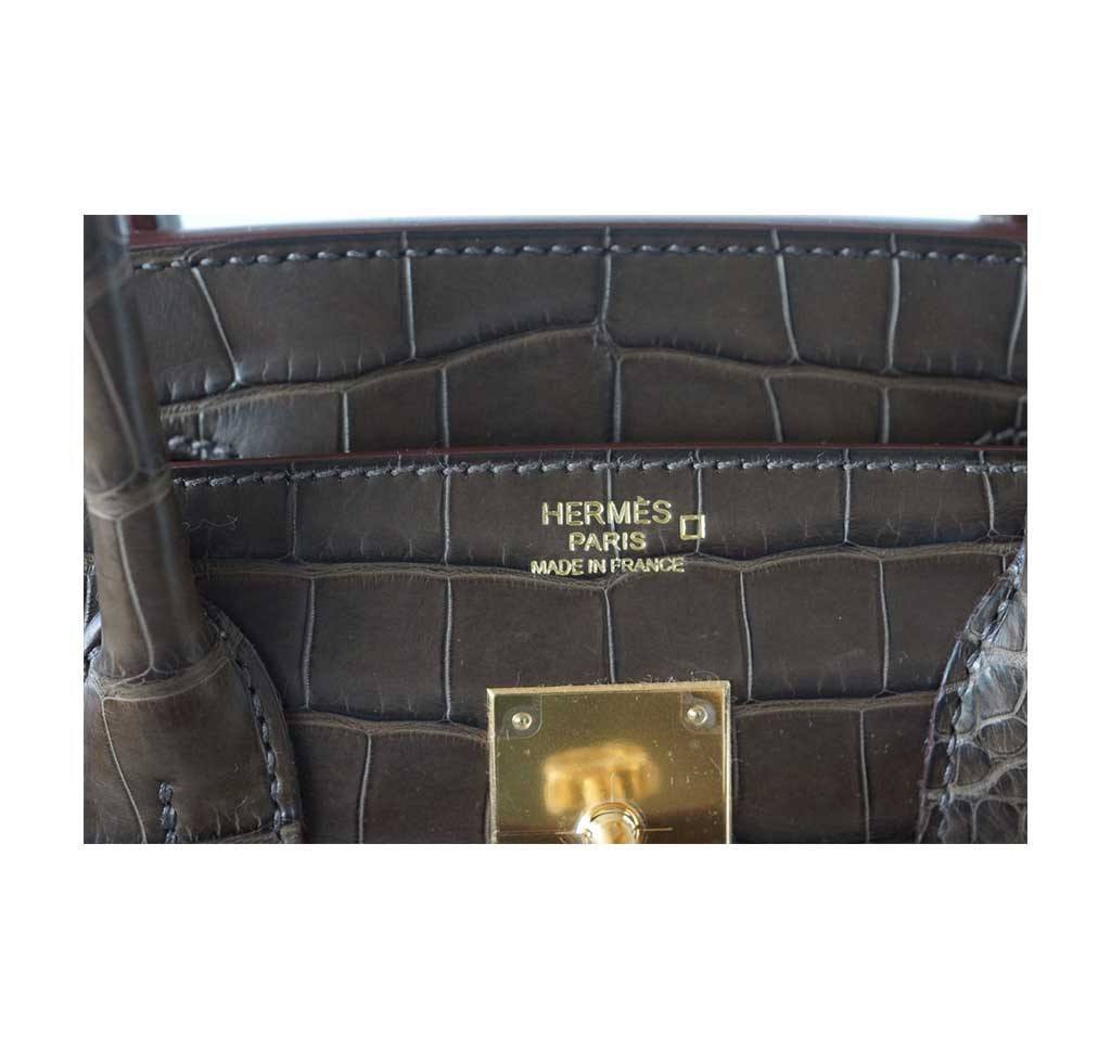 Hermès Birkin 30 Gris Elephant Matte Alligator Bag