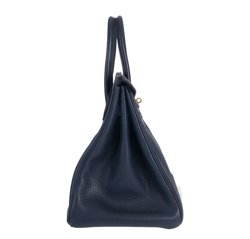 Hermès Birkin 35 Navy Fjord Bag GHW