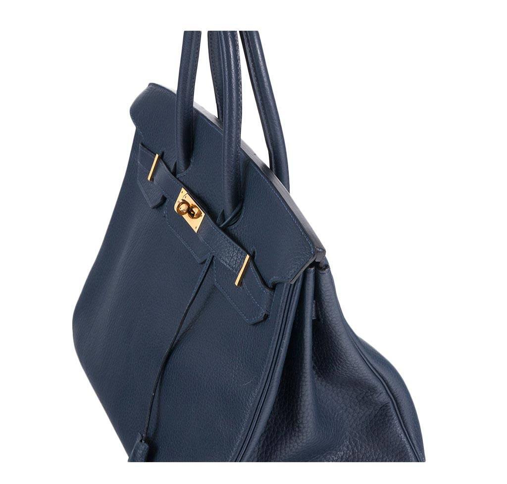 Hermès Birkin 35 Navy Fjord Bag GHW