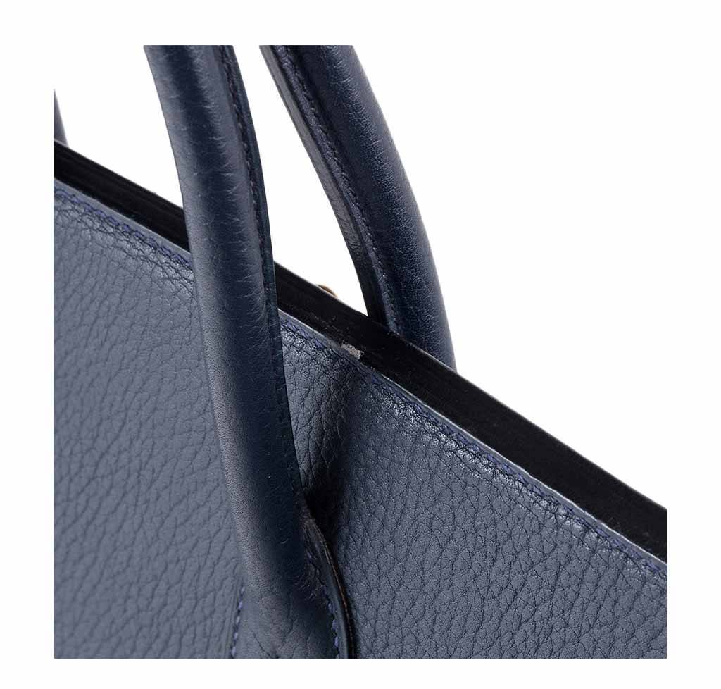 Hermès Birkin 35 Navy Fjord Bag GHW