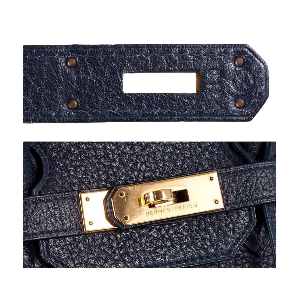 Hermès Birkin 35 Navy Fjord Bag GHW