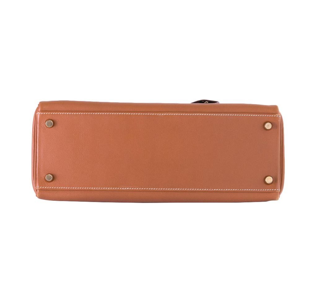 Hermès Kelly 32 Gold Gulliver Leathr Bag GHW