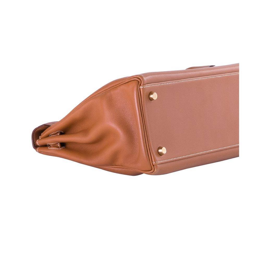 Hermès Kelly 32 Gold Gulliver Leathr Bag GHW