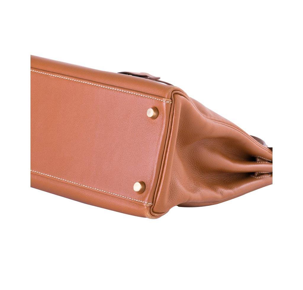 Hermès Kelly 32 Gold Gulliver Leathr Bag GHW