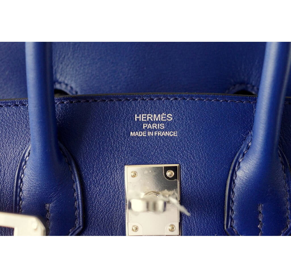Hermès Birkin 25 Bleu Saphir Bag Swift Palladium