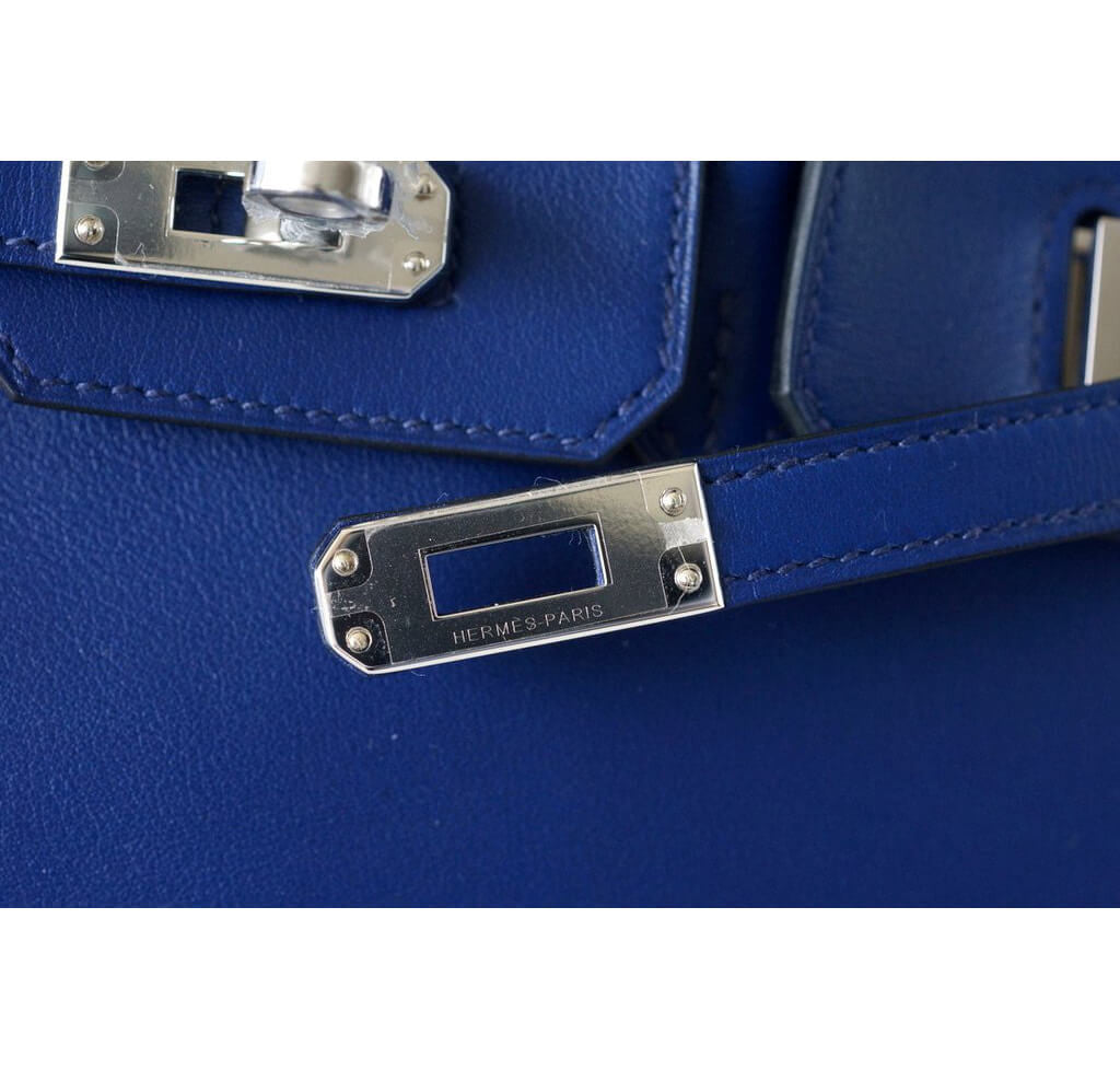 Hermès Birkin 25 Bleu Saphir Bag Swift Palladium