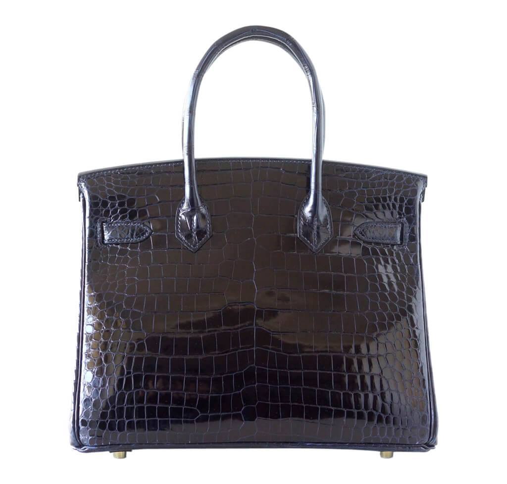 Hermès Birkin 30 Bleu Marine Porosus Crocodile Bag