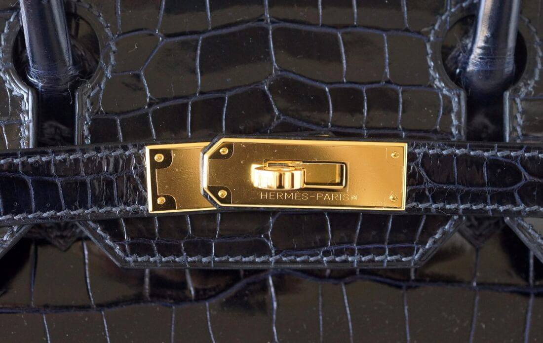 Hermès Birkin 30 Bleu Marine Porosus Crocodile Bag