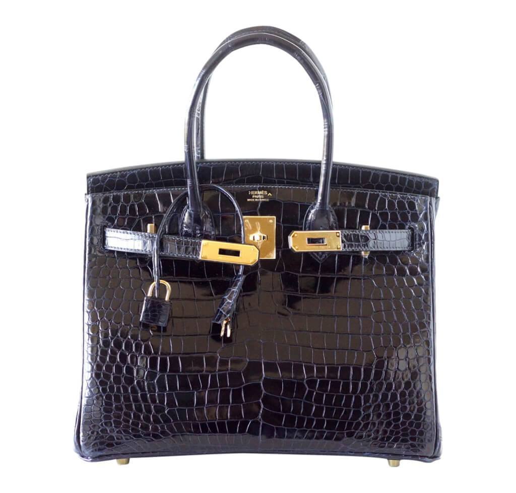 Hermès Birkin 30 Bleu Marine Porosus Crocodile Bag