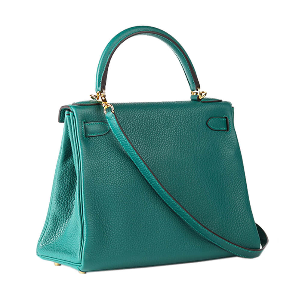 Hermès Togo Kelly 28 Bag Malachite Gold Hardware