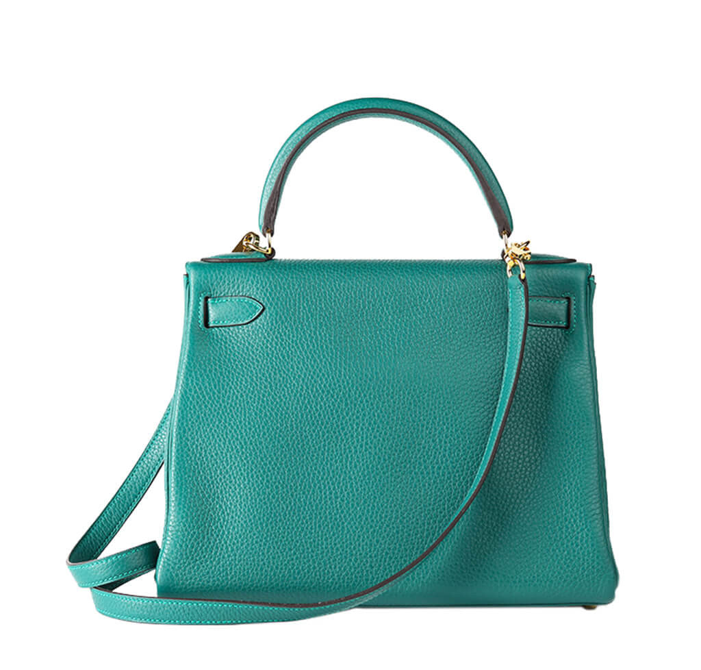 Hermès Togo Kelly 28 Bag Malachite Gold Hardware