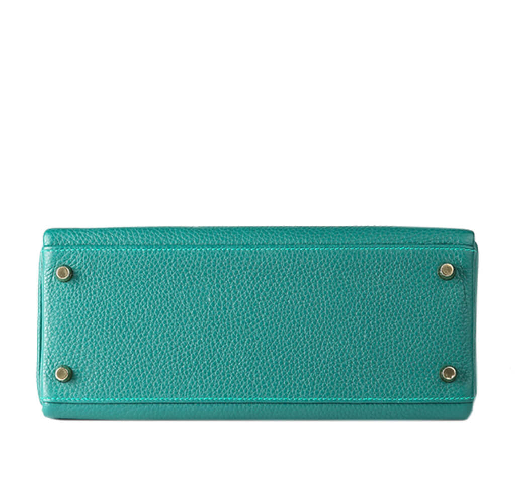 Hermès Togo Kelly 28 Bag Malachite Gold Hardware