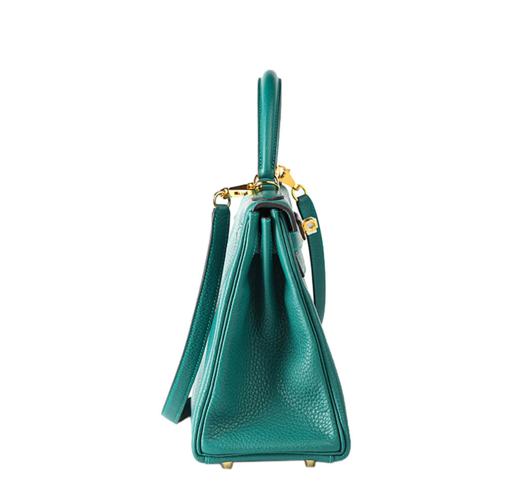 Hermès Togo Kelly 28 Bag Malachite Gold Hardware