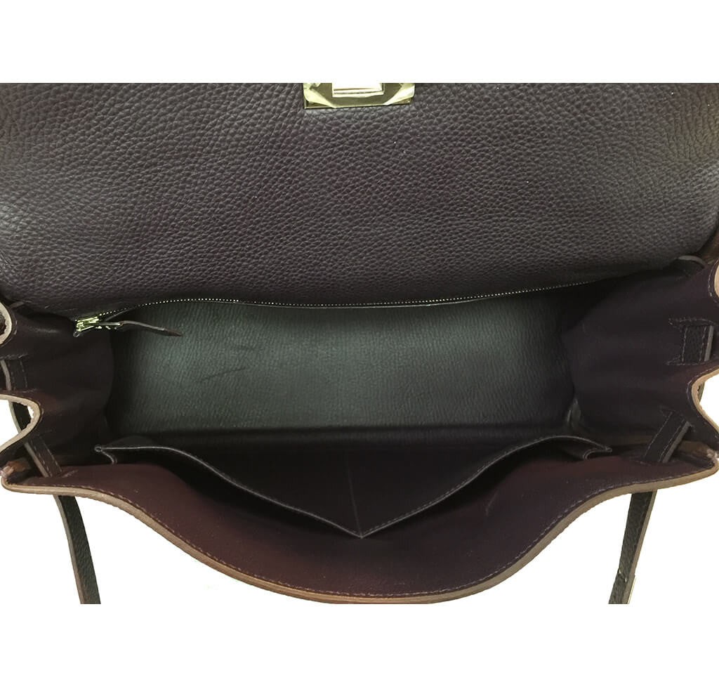 Hermès Togo Leather Kelly 32 Bag Marron